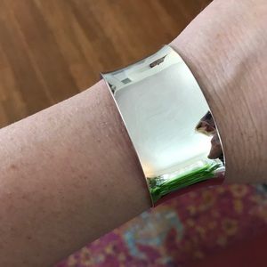 Silver wide cuff bracelet